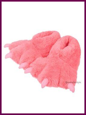 Plush Animal Paw Slippers Funny Novelty Bear Claw Memory Foam